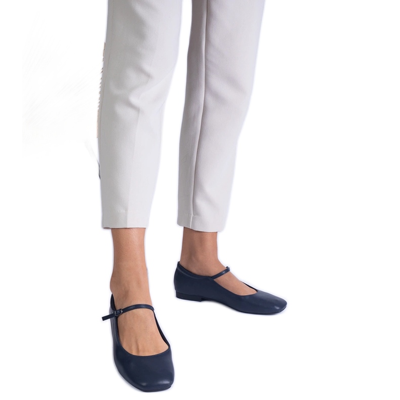 Navy Classic Eco -Leather Ballerinas azul