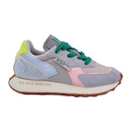 Zapatillas de deporte para mujeres en el sistema de espuma de memoria Big Star NN274682 Blue Platform azul