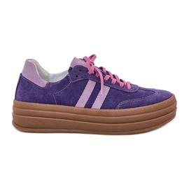 Zazoo N1068S4 Suchadoras de ante mujeres en la plataforma Dark Violet púrpura