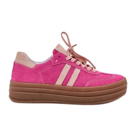 Zazoo N1068S4 Suchadoras de ante mujeres en la plataforma Fuchsia rosa
