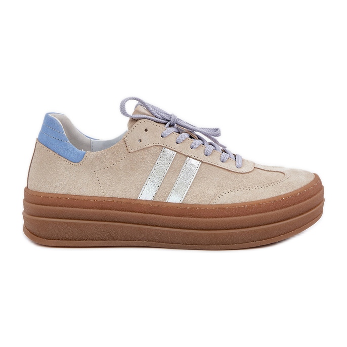 Zazoo N1068S4 Suchadoras de ante mujeres en la plataforma beige