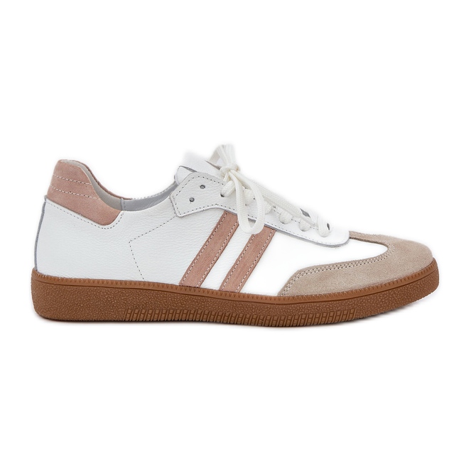 Zapatillas de piel beige de cuero Zazoo N1068 de cuero