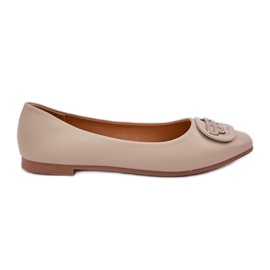 Bailarinas en una suela plana con un adorno para 58p beige