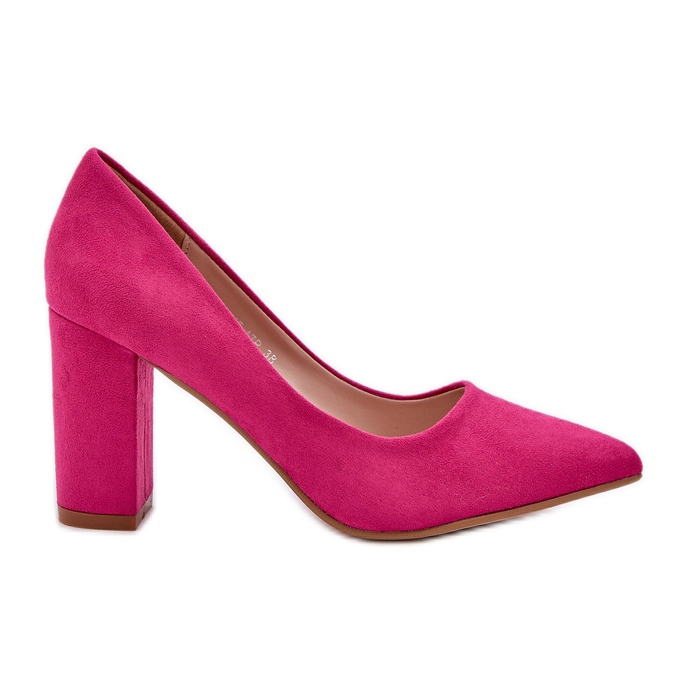 Bombas para mujeres en el pilar de ante Eco Fucsia rosado