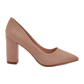 Bombas para mujeres en el poste sudor de supremo Eco beige