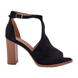 Sandalias en el Eco Suede Post Black negro