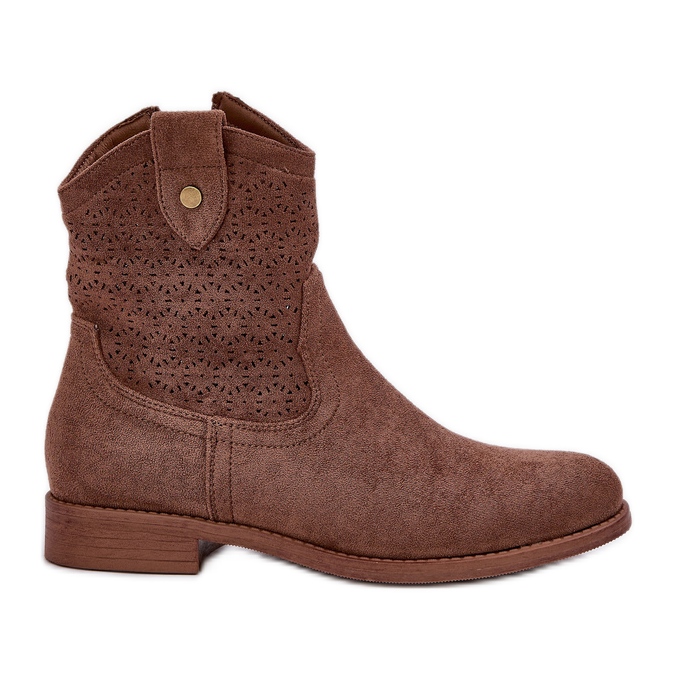 S.Barski Botas abiertas de tacón plano S. Barski Hy51-063 Brown marrón
