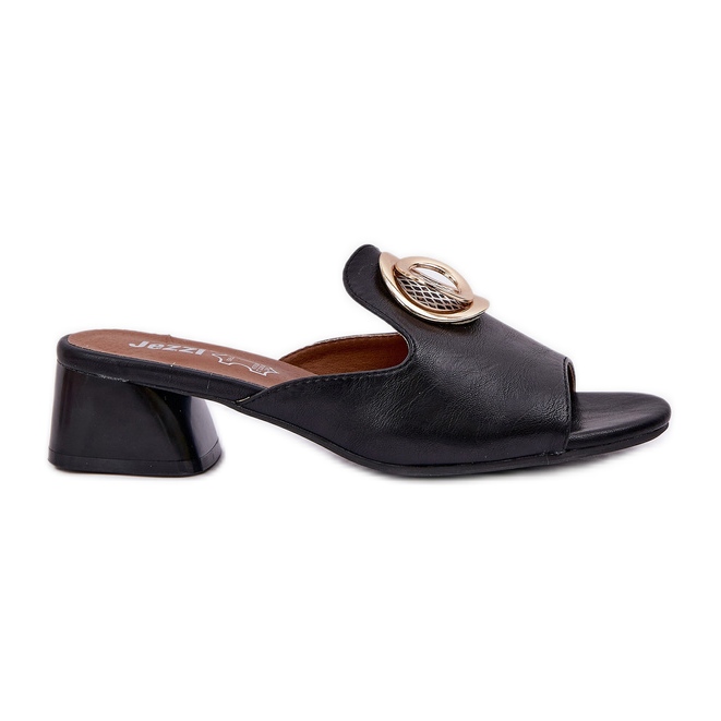 Jezzi Elegantes hojas bajas de mujeres con una decoración negra negro