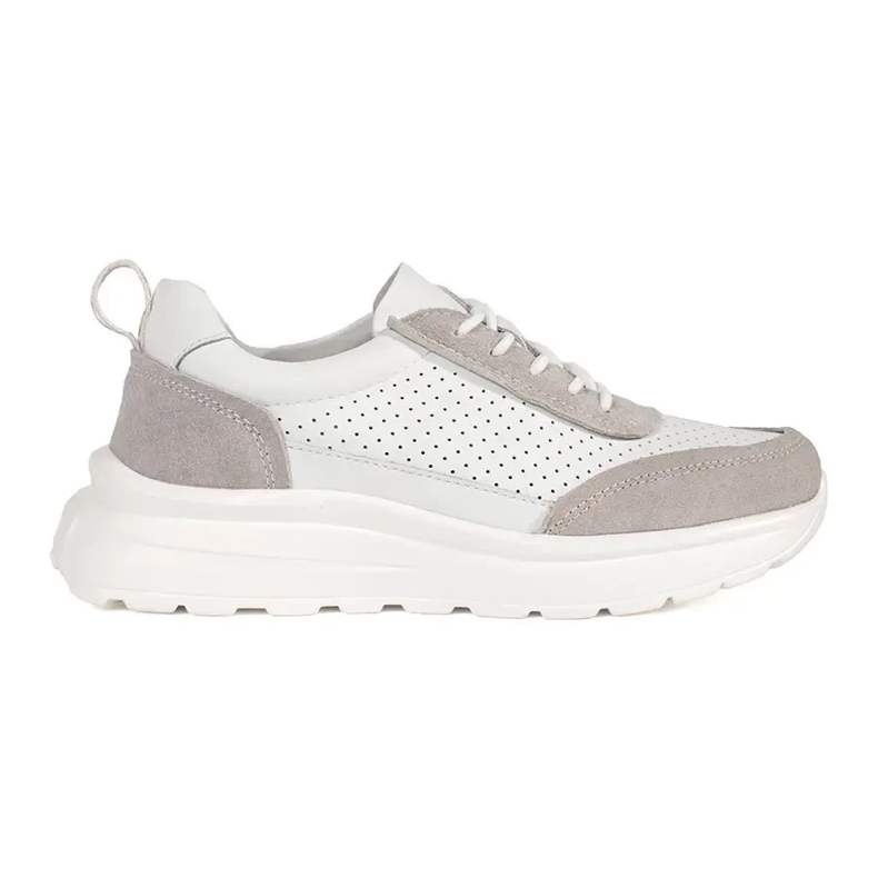Goodin Zapatos deportivos de cuero en una suela gruesa blanco