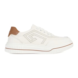 Goodin Zapatillas de deporte de cuero blancas blanco