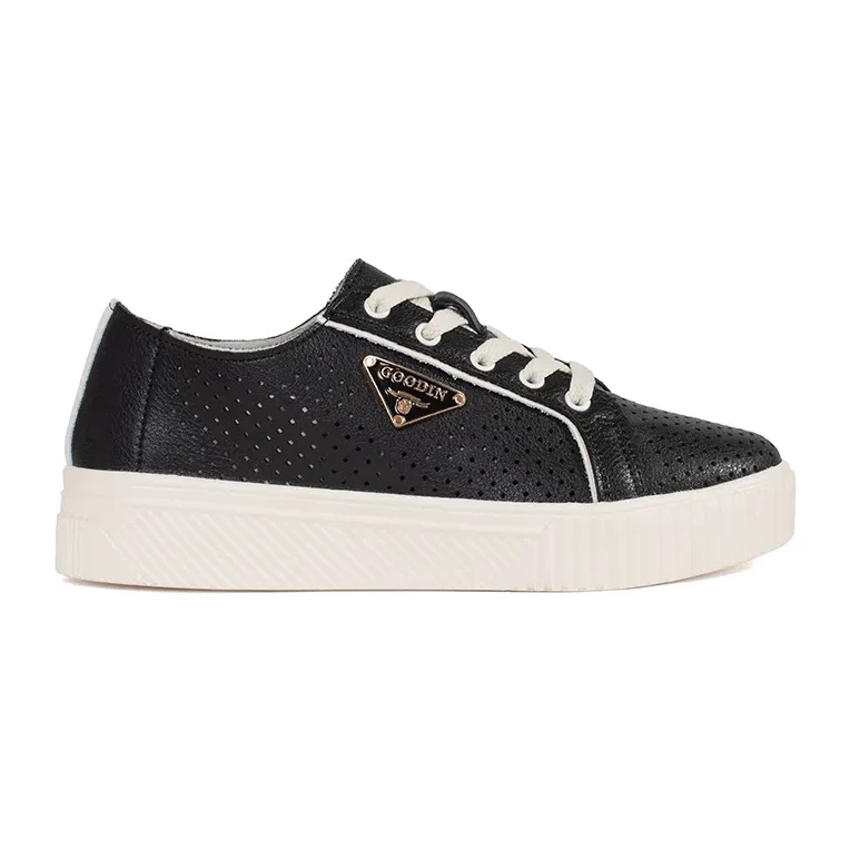Goodin Zapatillas de deporte de cuero negro en la plataforma