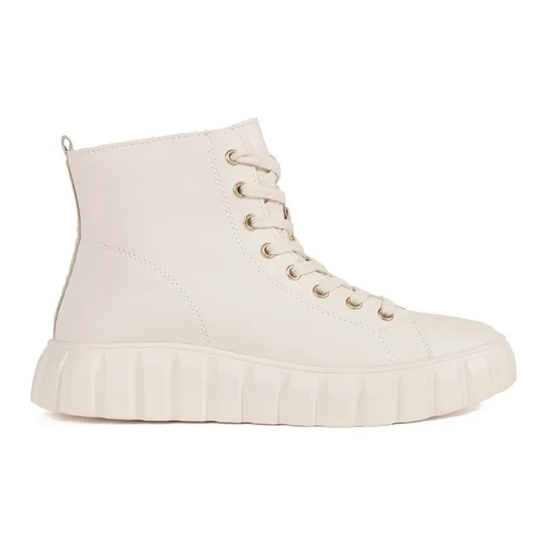 Goodin Zapatillas de deporte para mujeres de alta luz en la plataforma beige