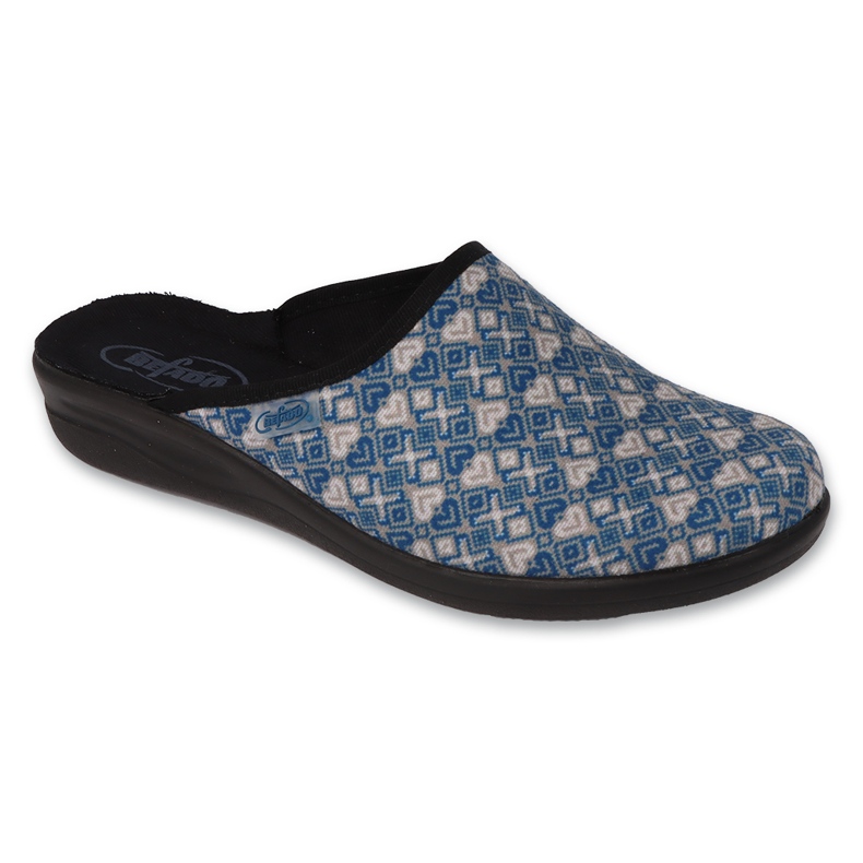 Pantuflas befado mujer pu 551D004 azul con corazones
