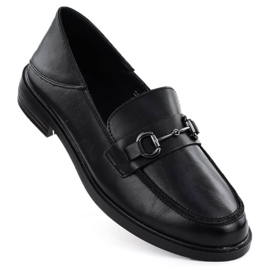 Moccasin zapatos con una decoración Vinceza 18107 negro