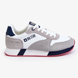 Zapatos deportivos para hombres Memory Foam Big Star LL174160 Blanco con gris