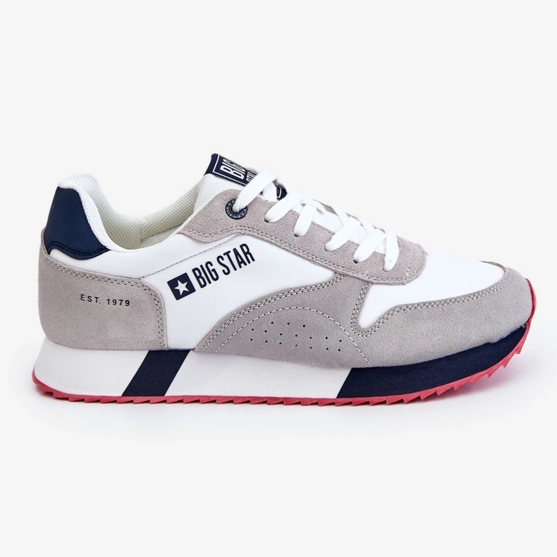 Zapatos deportivos para hombres Memory Foam Big Star LL174160 Blanco con gris