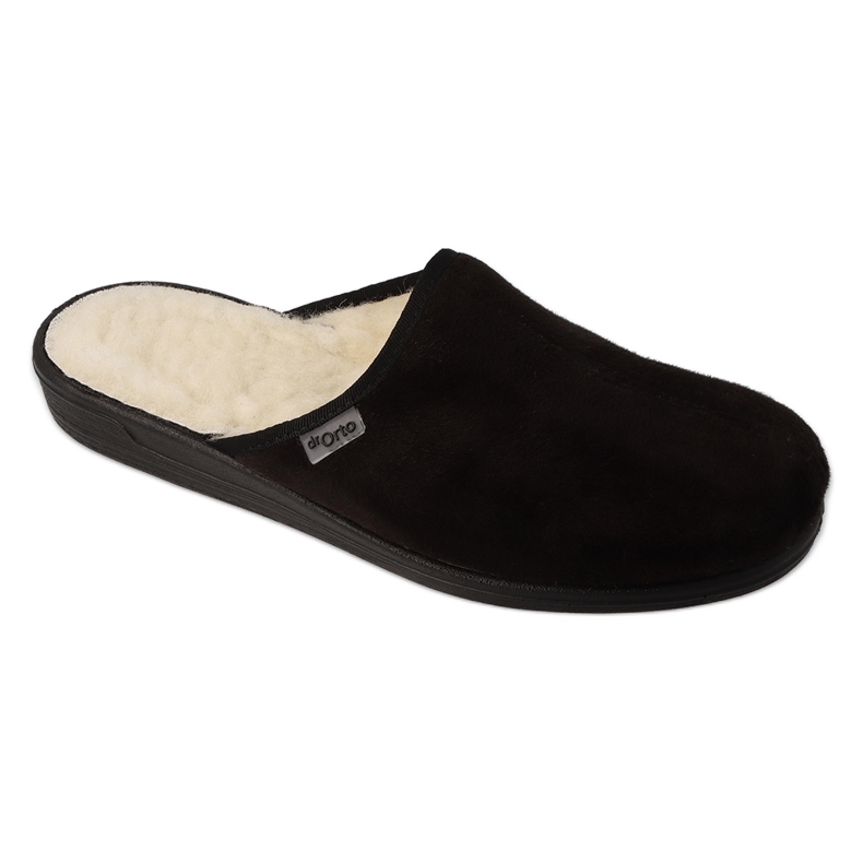 Zapatillas de hombre Dr.ORTO Befado pu 000M327 con aislamiento de lana de oveja negro