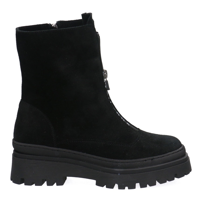 Trabajadores de cuero para mujeres Pollonus Black Velor 5-1601-001 negro