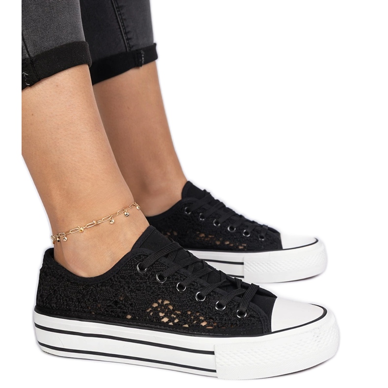 Zapatillas de zapatillas negras para mujeres negro