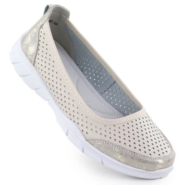 Ballerinas de cuero Openwork Comfort Beige Vinceza 95323