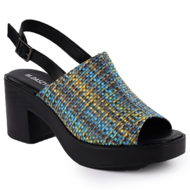 Sandalias de mujeres en la trenza M. Daszyński después de MR23126-7 azul