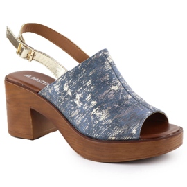 Sandalias de mujeres en el pilar, M. Daszyński M. Daszyński MR23126-7 azul