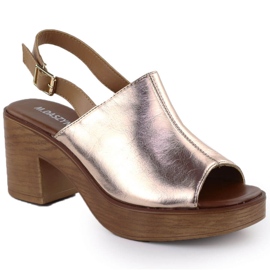Sandalias de mujeres en el Post de Oro M. Daszyński MR23126-7 dorado