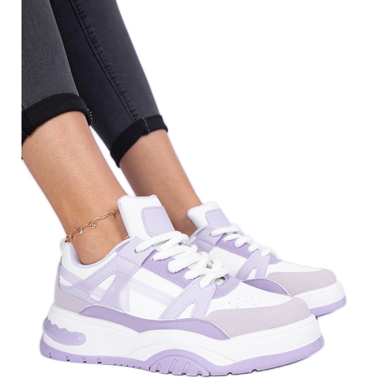 Zapatillas moradas con cordones gruesos violeta Zapatillas moradas con cordones gruesos violeta