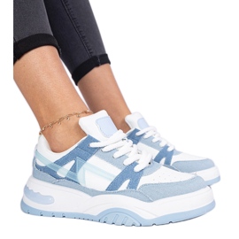 Zapatillas de mezclilla con cordones gruesos azul Zapatillas de mezclilla con cordones gruesos azul