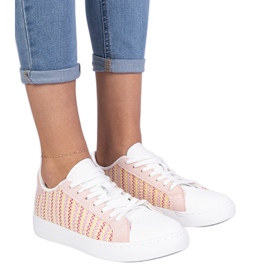 Zapatillas de zapatillas de material de mujer rosa rosado