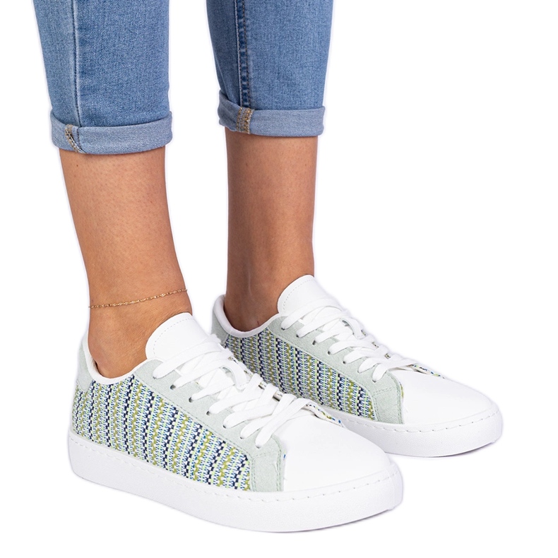 Zapatillas de deporte de material de mujeres verdes
