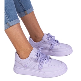Zapatillas de deporte deportivo de mujeres violetas de eco -leather púrpura