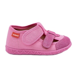 Zapatillas para niños para velcro rosa