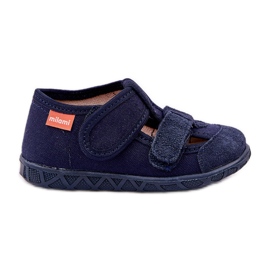 Zapatillas para niños para el velcro azul marino