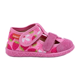 Zapatillas para niños para fresas rosadas rosado
