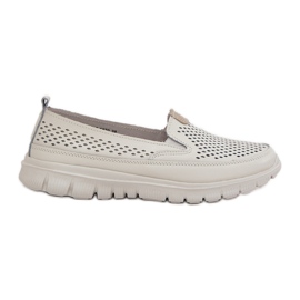 Evento Mocasines abiertos de cuero ligero 24pb18-6870 blanco