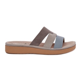 Cómodas zapatillas para mujeres de color azul beige