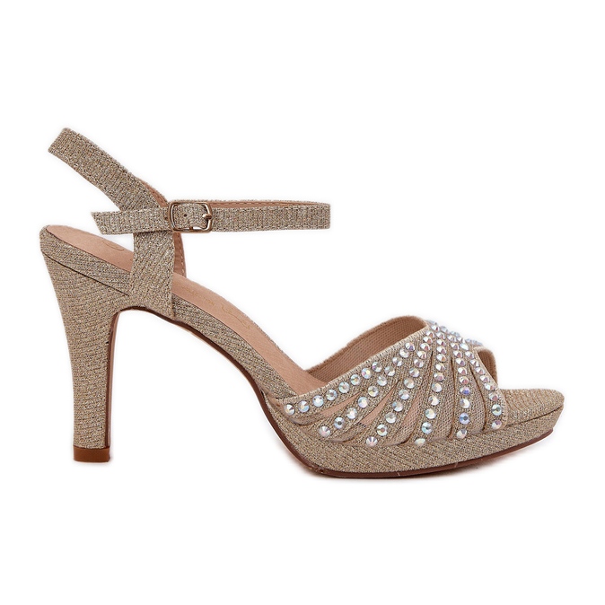 Sandalias en un alfiler con decoración y brillo D&A MR1038-33 Oro dorado Sandalias en un alfiler con decoración y brillo D&A MR1038-33 Oro dorado