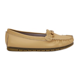 S.Barski Mocasines de cuero plano con decoración S. Barski LR51-547 Amarillo