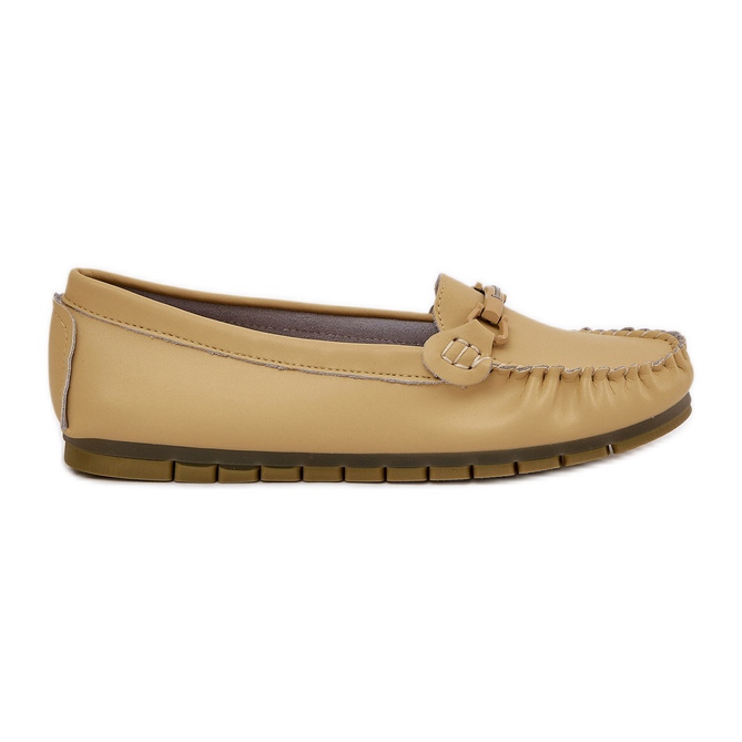 S.Barski Mocasines de cuero plano con decoración S. Barski LR51-547 Amarillo