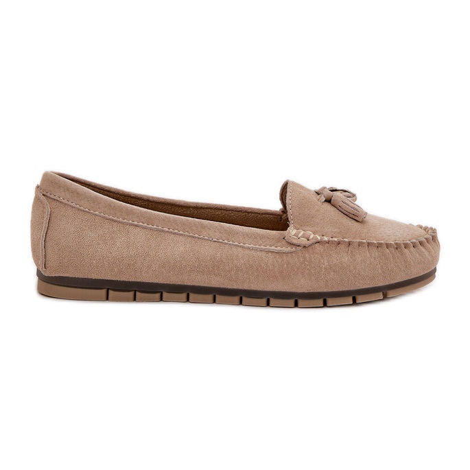 S.Barski Mujer clásico plano de gamuza Mocasins S. Barski LR51-548 beige