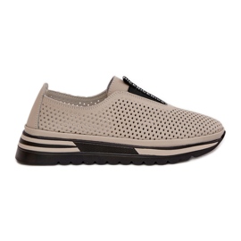 S.Barski Zapatos de mujer atacados hechos de cuero natural S. Barski LR51-672 beige