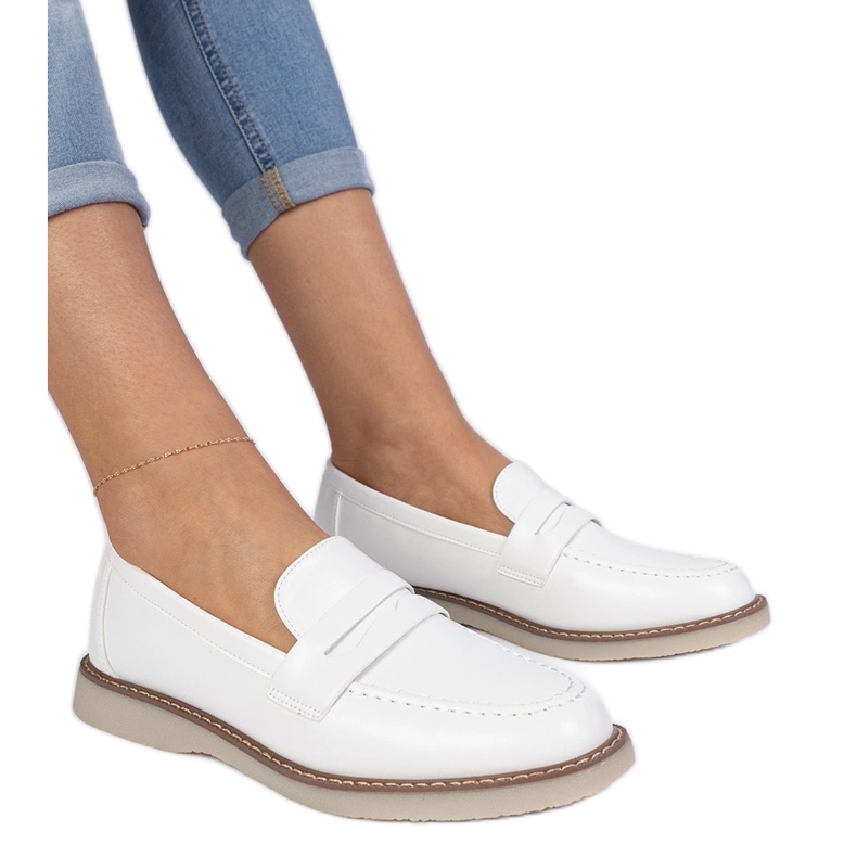 Mocasines mujer clásicos blancos