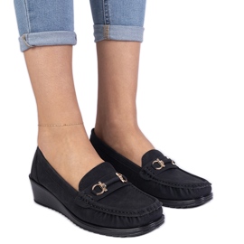 Mocasines cuña mujer negros