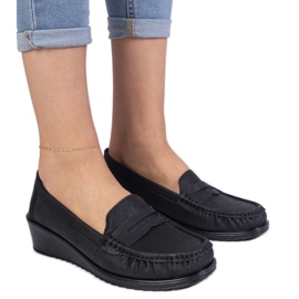 Mocasines cuña mujer negros