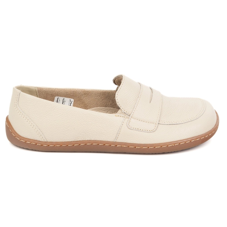 Olivier Barefoot elegante mocasines de cuero minimalista de mujeres 1280 beige