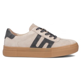 Zapatillas de deporte de cuero Filippo DP6798/25 beige con gris