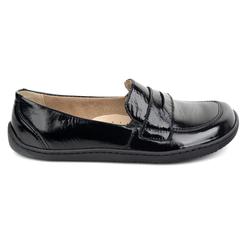Olivier Barefoot elegante mocasines de cuero minimalista de mujeres 1280 Negro