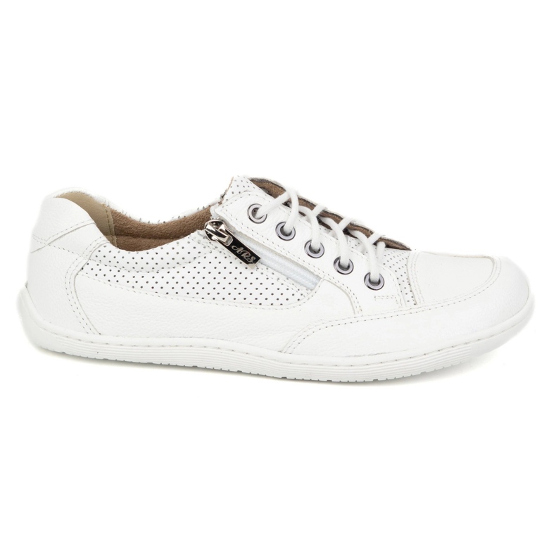 Olivier Zapatillas de cuero minimalista de mujer descalzo 770 blanco perforado Olivier Zapatillas de cuero minimalista de mujer descalzo 770 blanco perforado