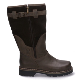 Pollonus Botas tácticas duraderas-myśliwskie cuero baribal pollono marrón 6-0104-002 cara